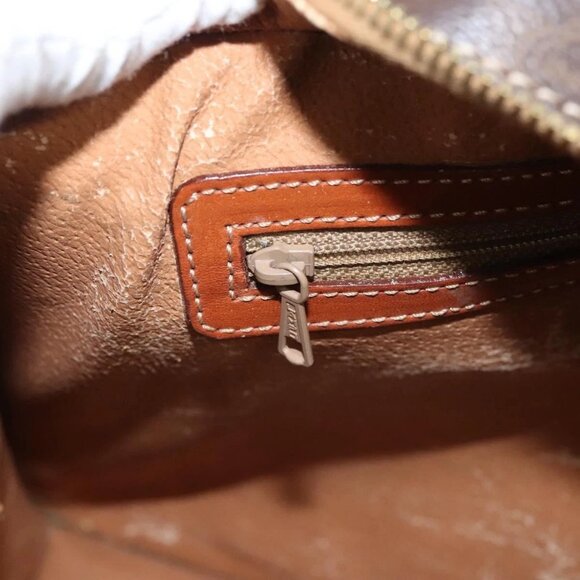 CELINE Macadam Canvas Hand Bag PVC Leather Brown Gold Auth hk2512 - Picture 10 of 16